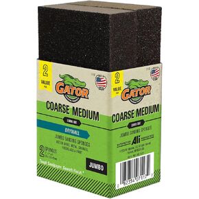 Gator 7117 Multi-Grade Pack Coarse Medium Grit Sanding Sponge, 3 x 5 x 1 Inch, 2 Sponges