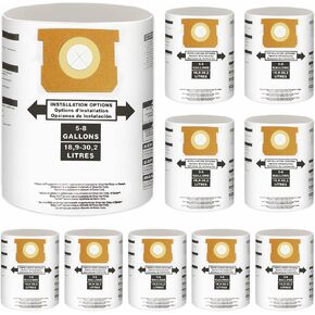 CMXZVBE38749 Vacuum Dust Bags Replacement For CRAFTSMAN 16 And 20 Gallon Shop Vac Bags: CMXEVBE17595 CMXEVBE17596 MMBLING General Purpose Vacuum Filter Bags（10pcs)