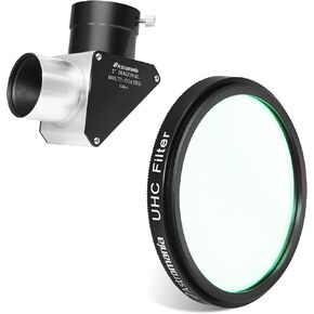 Astromania 2" 90-Degree Mirror Diagonal with 93% reflectivity Across Visible Spectrum - Bundle with - 2" UHC (Ultra High Contrast) Filter - Superb Views of The Orion, Lagoon, Swan and Other