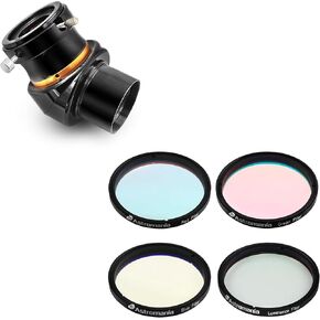 Astromania 2" 45-Degree Erecting Prism Diagonal - Bundle with - Deluxe Telescope LRGB 2 Inch Filter Set Colour Filters for Use with Monochrome CCD Cameras