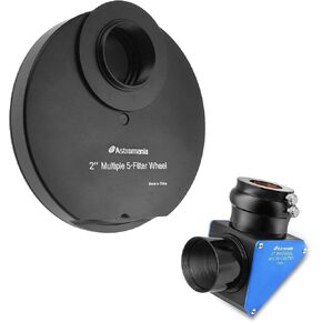 Astromania 2" 90-Degree Diagonal 99% - Bundle with - 2" Multiple 5-Position Filter Wheel for Telescope