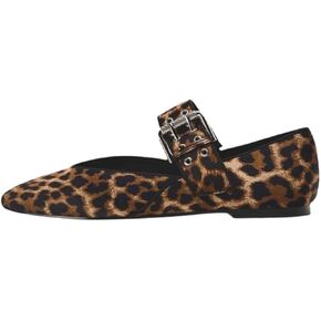 Women's White Mary Jane Flats Comfortable, Buckle Strap Ballet Flats for Women Sqaure Round Toe Slip On Shoes