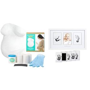 Kate & Milo and Pearhead Pregnancy and Baby Keepsake Bundle - Belly Casting Kit & Baby Hand and Footprint Kit