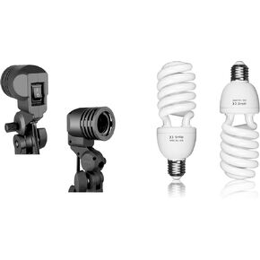 EMART Light Bulb Stand, E26 / E27 AC Socket, 45W 5500K Full Spectrum Light Bulbwith Umbrella Lamp Holder