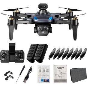 GPS Drone with 4K Dual Camera for Adults,Foldable HD Drones for Kids&Beginners,3000mAh Batteries*2,Optical Flow Localization,Surrounding Flight,Smart Return Home,Dual Shot Switching, Gestures Selfie