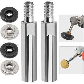 M10 Angle Grinder Extension Connecting Rod Shaft, 3/8" M10 Thread Polishing Machine Adapter Lever for 100 Type Angle Grinder/Polisher(2Pcs)