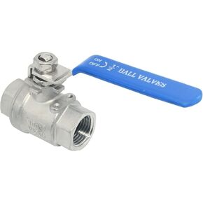 Dsmpipeft1Pcs 316 Stainless Steel 1-1/4" Full Port Ball Valve with Heavy Duty Blue Vinyl Insulation Handle, NPT Female x Female Thread,1000 WOG