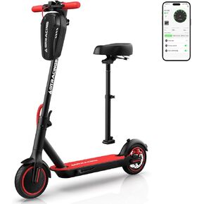 GTRACING Electric Scooter Adults with Seat Detachable and 3L Bag, 20 Miles Range, 6/10/15/22mph Four Gear Speeds, Foldable Commuting Power by 450W Motor and App Control, 8.5" Pneumatic Tire