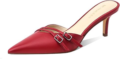 Women's White Pointed Toe Heels Dressy Heels Kitten Heels for Women Vintage Heeled Sandals Mules Sexy Pointy Studded Heels Trendy Slip On Stiletto Heels Pumps in Kuwait