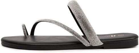 صندل راينستون للنساء تنزلق على صندل مسطح تقليب الصنادل ثونغ in Kuwait