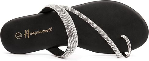 صندل راينستون للنساء تنزلق على صندل مسطح تقليب الصنادل ثونغ in Kuwait