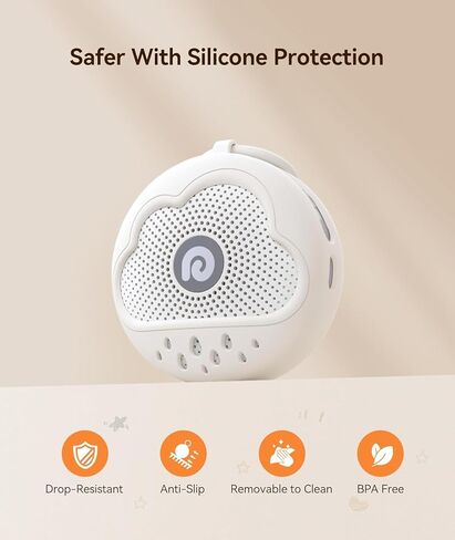 Dreamegg White Noise Machine - Portable Sound Machine Baby with Safe Silicone Cover, Features Powerful Battery, 21 Soothing Sound, Noise Canceling for Sleeping, Baby Registry Gift, Nursery, Travel in Kuwait
