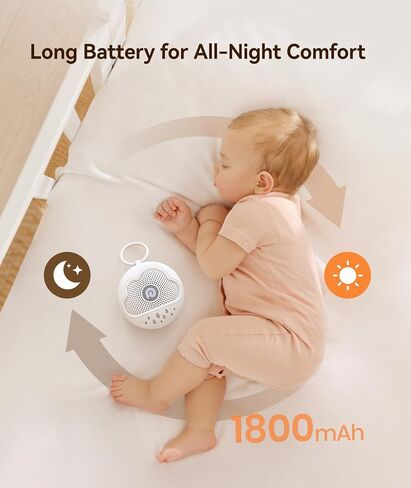 Dreamegg White Noise Machine - Portable Sound Machine Baby with Safe Silicone Cover, Features Powerful Battery, 21 Soothing Sound, Noise Canceling for Sleeping, Baby Registry Gift, Nursery, Travel in Kuwait