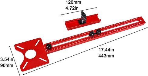 4 in 1 Router Milling Groove Bracket, Aluminum Alloy Router Circle Cutting Jig, Multifunctional Cabinet Hardware Jig Router Circle Cutting Jig for Router Tool(SIZE:400mm+slottin-EdgeMilling) in Saudi Arabia