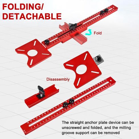 4 in 1 Router Milling Groove Bracket, Aluminum Alloy Router Circle Cutting Jig, Multifunctional Cabinet Hardware Jig Router Circle Cutting Jig for Router Tool(SIZE:400mm+slottin-EdgeMilling) in Saudi Arabia
