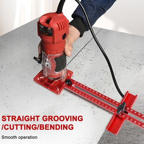 4 in 1 Router Milling Groove Bracket, Aluminum Alloy Router Circle Cutting Jig, Multifunctional Cabinet Hardware Jig Router Circle Cutting Jig for Router Tool(SIZE:400mm+slottin-EdgeMilling) in Saudi Arabia