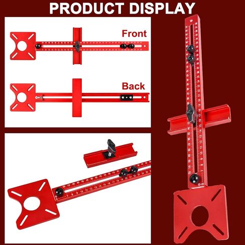 4 in 1 Router Milling Groove Bracket, Aluminum Alloy Router Circle Cutting Jig, Multifunctional Cabinet Hardware Jig Router Circle Cutting Jig for Router Tool(SIZE:400mm+slottin-EdgeMilling) in Saudi Arabia