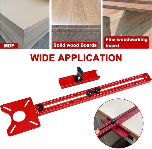 4 in 1 Router Milling Groove Bracket, Aluminum Alloy Router Circle Cutting Jig, Multifunctional Cabinet Hardware Jig Router Circle Cutting Jig for Router Tool(SIZE:400mm+slottin-EdgeMilling) in Saudi Arabia