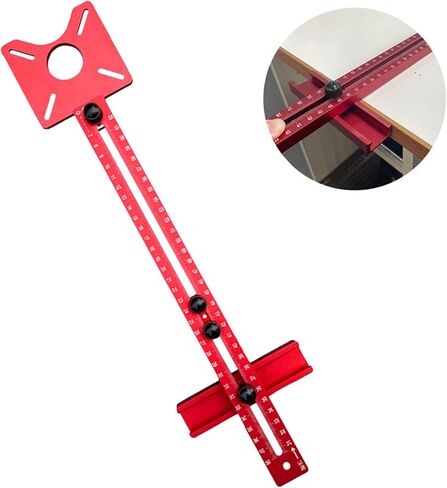 4 in 1 Router Milling Groove Bracket, Aluminum Alloy Router Circle Cutting Jig, Multifunctional Cabinet Hardware Jig Router Circle Cutting Jig for Router Tool(SIZE:400mm+slottin-EdgeMilling) in Saudi Arabia
