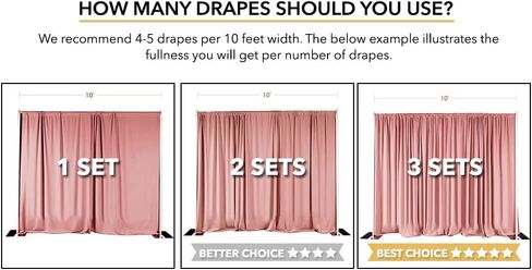 AK TRADING CO. 10 feet Wide x 12 feet Long Polyester Backdrop Drapes Curtains Panels with Rod Pockets - Wedding Ceremony Party Home Window Decorations - (Black) in Saudi Arabia