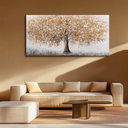 Tree Wall Decorations Gold and Silver Poster Print Plant Hanging Art 24"x48" Artwork for Bedroom Office Pictures Wall Decor in Kuwait