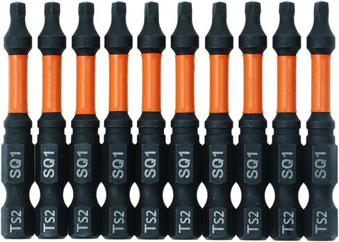 AUTOTOOLHOME 10 Pack #1 Square Driver Bit 2 inch Long Square Impact Drill Bit for Pocket Hole Jig System SQ1 Bits in Saudi Arabia