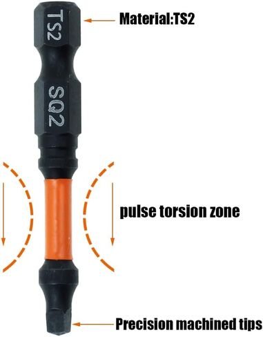 AUTOTOOLHOME 10 Pack #1 Square Driver Bit 2 inch Long Square Impact Drill Bit for Pocket Hole Jig System SQ1 Bits in Saudi Arabia