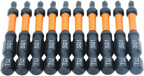 AUTOTOOLHOME 10 Pack #1 Square Driver Bit 2 inch Long Square Impact Drill Bit for Pocket Hole Jig System SQ1 Bits in Saudi Arabia