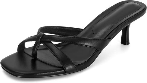 Dsevht Gold Kitten Heel Sandals for Women Flip Flop Strappy Mule heels Rounded Open Toe Heeled Thong Sandals Women in Saudi Arabia