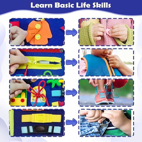كتاب مزدحم للأطفال الصغار 1-3 ، لوحة Montessori Toys Busy Board لعيد ميلاد الفتاة البالغة من العمر سنة واحدة ، وألعاب حسية تعليمية كتاب هادئ للأطفال الصغار السفر لسيارة الطائرات ، والوردي in Kuwait