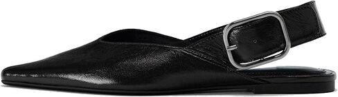 Women's Wide Welt Buckle Ballet Flats Pointed Toe Slingback Mules Mary Jane Flat Ballerina Shoes in Kuwait