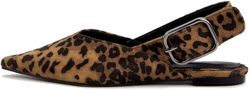 Women's Wide Welt Buckle Ballet Flats Pointed Toe Slingback Mules Mary Jane Flat Ballerina Shoes in Kuwait