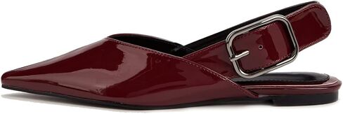 Women's Wide Welt Buckle Ballet Flats Pointed Toe Slingback Mules Mary Jane Flat Ballerina Shoes in Kuwait