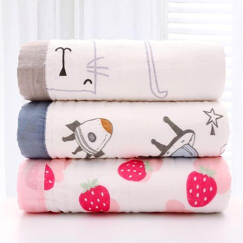بطانيات Gihims Baby Muslin Swaddle - غطاء كبير للرضاعة من القطن، بطانية ناعمة للأطفال الصغار للأولاد والبنات، بطانية سرير أطفال خفيفة الوزن ومسامية، 43.3 × 43.3 (الأمير الصغير) in Kuwait