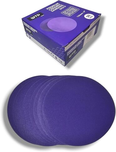 6 Inch Ceramic Hook and Loop Sandpaper Discs, No Holes, 50pcs Box, Grits 80, 120, 180, 240, 320, 400, 600, 800, Purple (320 Grit) in Saudi Arabia