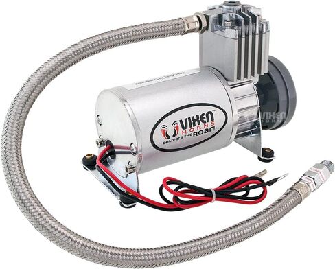 Vixen Horns Heavy Duty Onboard Air Compressor 150 PSI. Universal Replacement for Truck/Car Train Horn/Suspension/Ride/Bag kit/System. Fits All 12v Vehicles Like Semi/Pickup Trucks VXC8701B in Saudi Arabia
