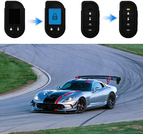 حافظة عن بعد، 2 حزمة غطاء حماية من راتنج السيليكون لغطاء فوب السيارة الناعم من Viper غطاء مفتاح دخول بدون مفتاح، حافظة بديلة لنظام سلامة الطريق لـ 7351V 7752V 7756V 5706 4706 (نفسه) in Kuwait