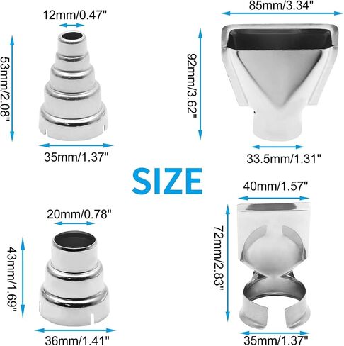 4 PCS FOWSHELS HEAT PUNSLES ، ملحقات مدفعي الهواء الساخن من الفولاذ المقاوم للصدأ الفولاذ المقاوم للصدأ in Kuwait