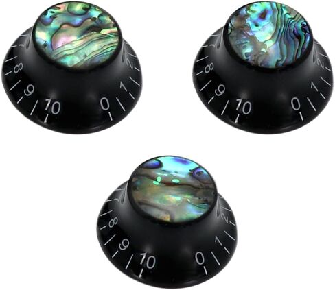 Guitar Knobs Abalone Top Speed Control Knobs 6mm Shaft Pots Volumn Tone Knobs Compatiable with Strat Stratocaster Electric Guitar Set of 3Pcs Ivory. in Saudi Arabia