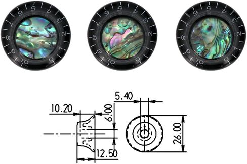 Guitar Knobs Abalone Top Speed Control Knobs 6mm Shaft Pots Volumn Tone Knobs Compatiable with Strat Stratocaster Electric Guitar Set of 3Pcs Ivory. in Saudi Arabia