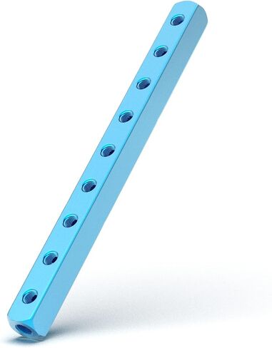 TAILONZ Pneumatic 1/4" Blue 9 Way 12 Port Aluminum Shunt Block Air Distribution Manifold in Kuwait