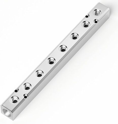 TAILONZ Pneumatic 1/4" Blue 9 Way 12 Port Aluminum Shunt Block Air Distribution Manifold in Kuwait