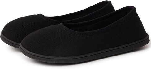 House Shoes for Women Comfy Memory Foam Loafer Slippers for Ladies Non-slip Sole for Comfort Ballet Flat with Closed Back Indoor and Outdoor for All Season Wear Black LightGrey Beige US6-US11 in Saudi Arabia
