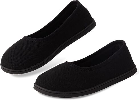 House Shoes for Women Comfy Memory Foam Loafer Slippers for Ladies Non-slip Sole for Comfort Ballet Flat with Closed Back Indoor and Outdoor for All Season Wear Black LightGrey Beige US6-US11 in Saudi Arabia