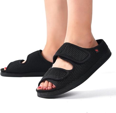 Women's Diabetic Sandals, Extra Wide Width, Open Toe, Adjustable Magic Stickers for Wide Feet, Big Toes, Arthritis, Swollen Feet in Saudi Arabia