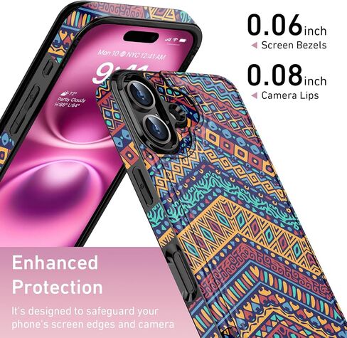محفظة LETO لهاتف iPhone 16 Pro Max - غطاء جلدي قابل للطي - تصميمات عصرية - فتحات للبطاقات، مسند - حافظة هاتف واقية للنساء والفتيات - 6.9 بوصة - أسود in Kuwait