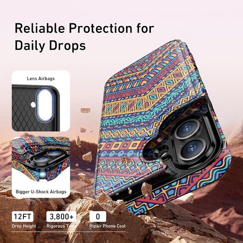 محفظة LETO لهاتف iPhone 16 Pro Max - غطاء جلدي قابل للطي - تصميمات عصرية - فتحات للبطاقات، مسند - حافظة هاتف واقية للنساء والفتيات - 6.9 بوصة - أسود in Kuwait