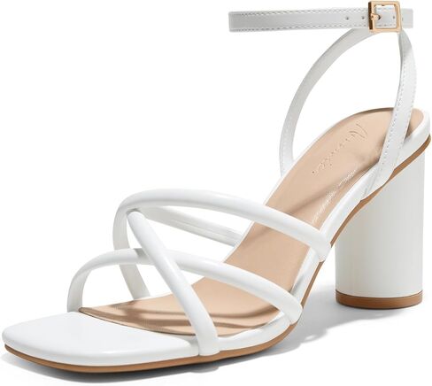 Arromic Women's Heeled Sandals - Chunky Block Heels, Strappy Square Open Toe Ankle Strap Dressy Party Wedding Prom Sandals for Women in Saudi Arabia