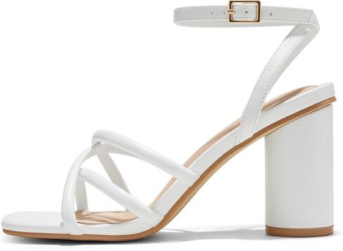 Arromic Women's Heeled Sandals - Chunky Block Heels, Strappy Square Open Toe Ankle Strap Dressy Party Wedding Prom Sandals for Women in Saudi Arabia