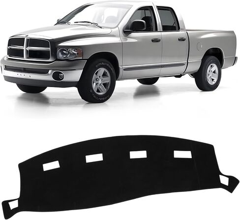 KUST Car Dashboard Cover for 2002-2005 Dodge Ram 1500, 2003-2005 Ram 2500 3500 with 2 Side Defrost Vents Non-Slip Polyester Interior Accessories for Dodge Ram Custom Fit Dashboard Mat No Glare Black in Saudi Arabia